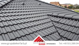 Mycie, malowanie dachówki betonowej Murowana Goślina RAL 9005