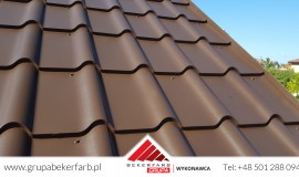 Mycie i malowanie blachodachówki na RAL 8017 w miejscowości Pszczew