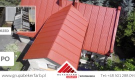 Mycie i malowanie zardzewiałej powłoki na dachu w miejscowości BUK