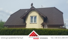 Zmiana koloru dachu w miejscowości Śmigiel z ceglastego na RAL 8004